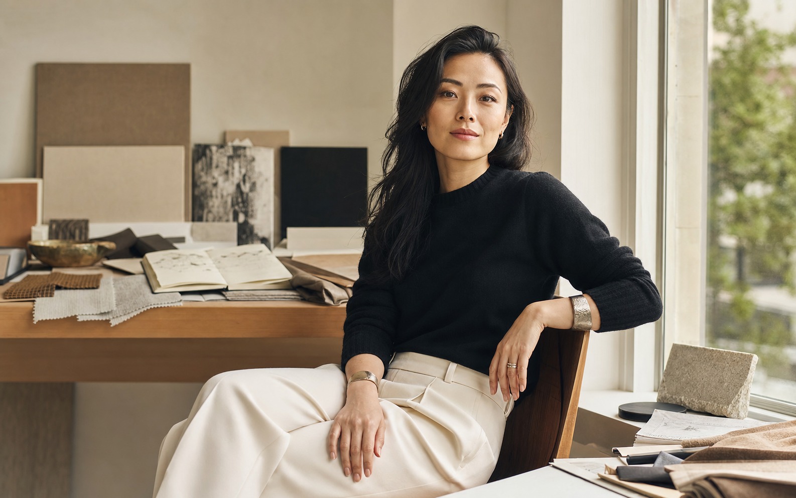 Creative director Maya Chen in her studio