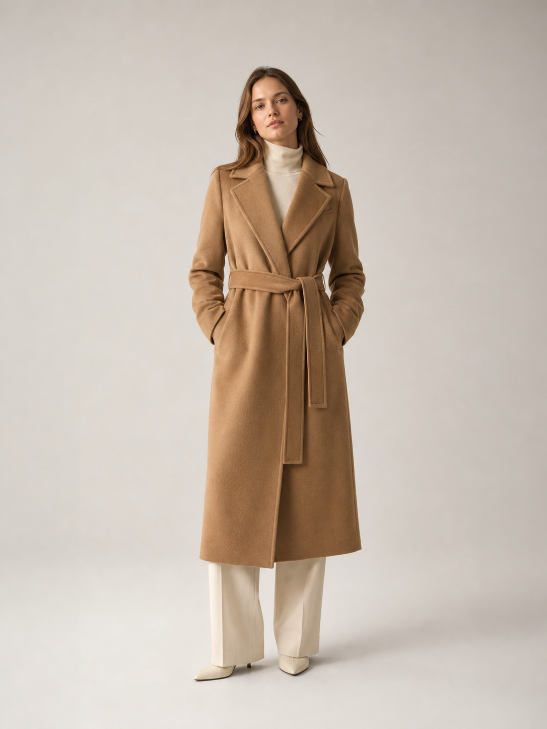 Belted Camel Coat
