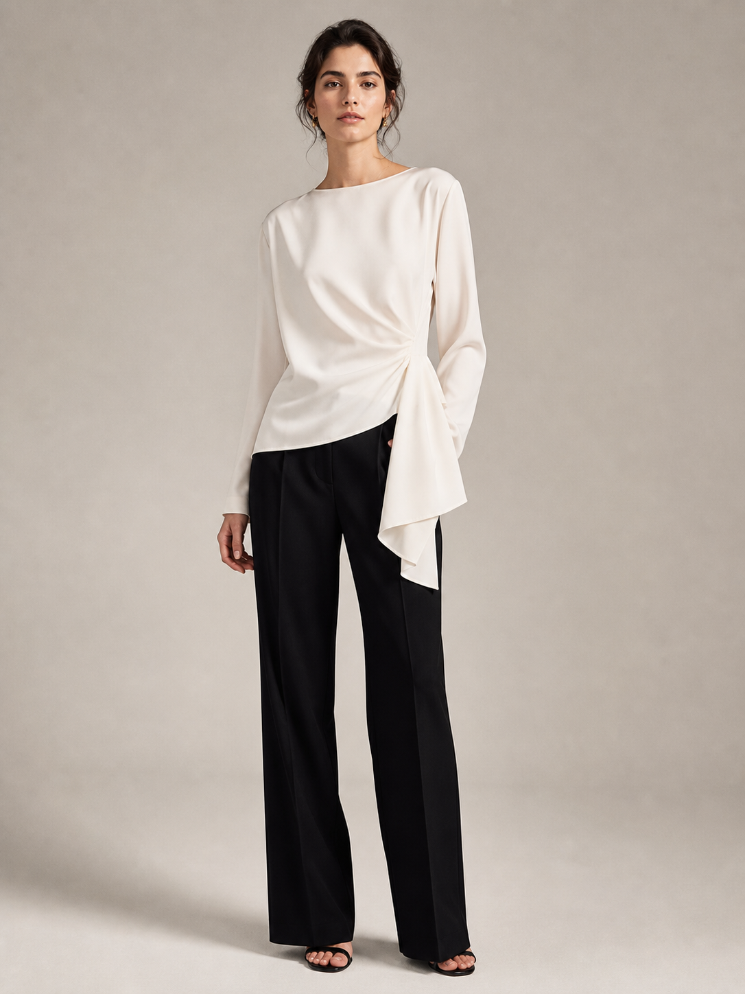 Asymmetric Draped Blouse